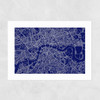 London Map Navy Unframed Print