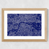 London Map Navy Wide Oak Frame