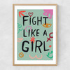 Fight Like A Girl Narrow Oak Frame