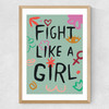 Fight Like A Girl Medium Oak Frame