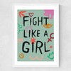 Fight Like A Girl Medium White Frame