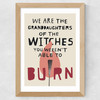Granddaughters of Witches Wide Oak Frame