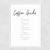 Coffee Guide Narrow White Frame