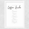 Coffee Guide Wide White Frame