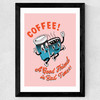 Coffee, a Good Friend Wide Black Frame
