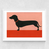 Dachshund Medium White Frame