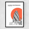 St Mary Axe Tomato Narrow Black Frame