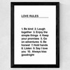 Love Rules Wide Black Frame