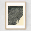 Barcelona Streetguide by Jazzberry Blue Medium Oak Frame