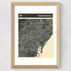 Barcelona Streetguide by Jazzberry Blue Wide Oak Frame