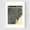 Barcelona Streetguide by Jazzberry Blue Medium White Frame
