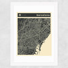 Barcelona Streetguide by Jazzberry Blue Wide White Frame