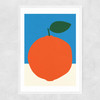 Orange (Blue & Orange) Narrow White Frame