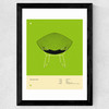 Green Diamond Chair Wide Black Frame