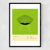 Green Diamond Chair Narrow Black Frame