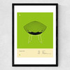 Green Diamond Chair Medium Black Frame