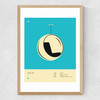 Blue Bubble Chair Medium Oak Frame