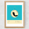 Blue Bubble Chair Wide Oak Frame