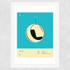 Blue Bubble Chair Wide White Frame