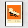 Orange Lounge Chair Narrow Black Frame