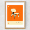 Orange Plywood Lounge Chair Wide Oak Frame