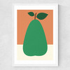 Green Pear Medium White Frame