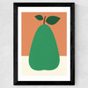 Green Pear Wide Black Frame