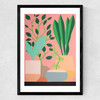 Plants and Pottery Medium Black Frame