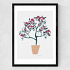 Potted Roses Medium Black Frame