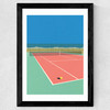Tennis Court In The Desert Wide Black Frame