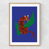 Tiger by Sifa Mustafa Narrow Oak Frame