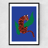 Tiger by Sifa Mustafa Narrow Black Frame