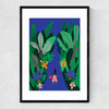 Night Garden Narrow Black Frame
