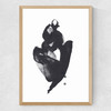 Sitting Woman III Medium Oak Frame