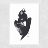 Sitting Woman III Narrow White Frame