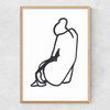 Sitting Woman V Narrow Oak Frame