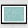 Geometric World Map Mint