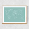 Geometric World Map Mint