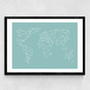 Geometric World Map Mint
