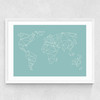 Geometric World Map Mint