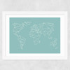 Geometric World Map Mint