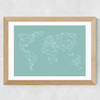 Geometric World Map Mint