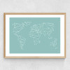 Geometric World Map Mint