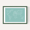 Geometric World Map Mint