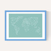 Geometric World Map Mint