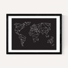 Geometric World Map Black