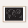 Geometric World Map Black