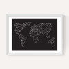 Geometric World Map Black