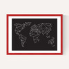 Geometric World Map Black