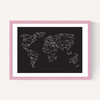 Geometric World Map Black